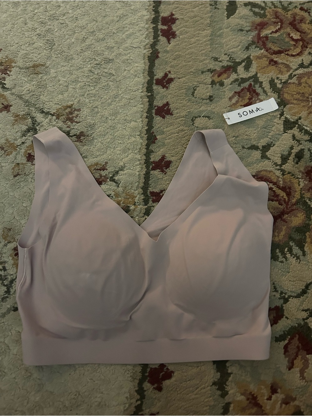 Soma Seamless V-Neck Bralette in Light Blush